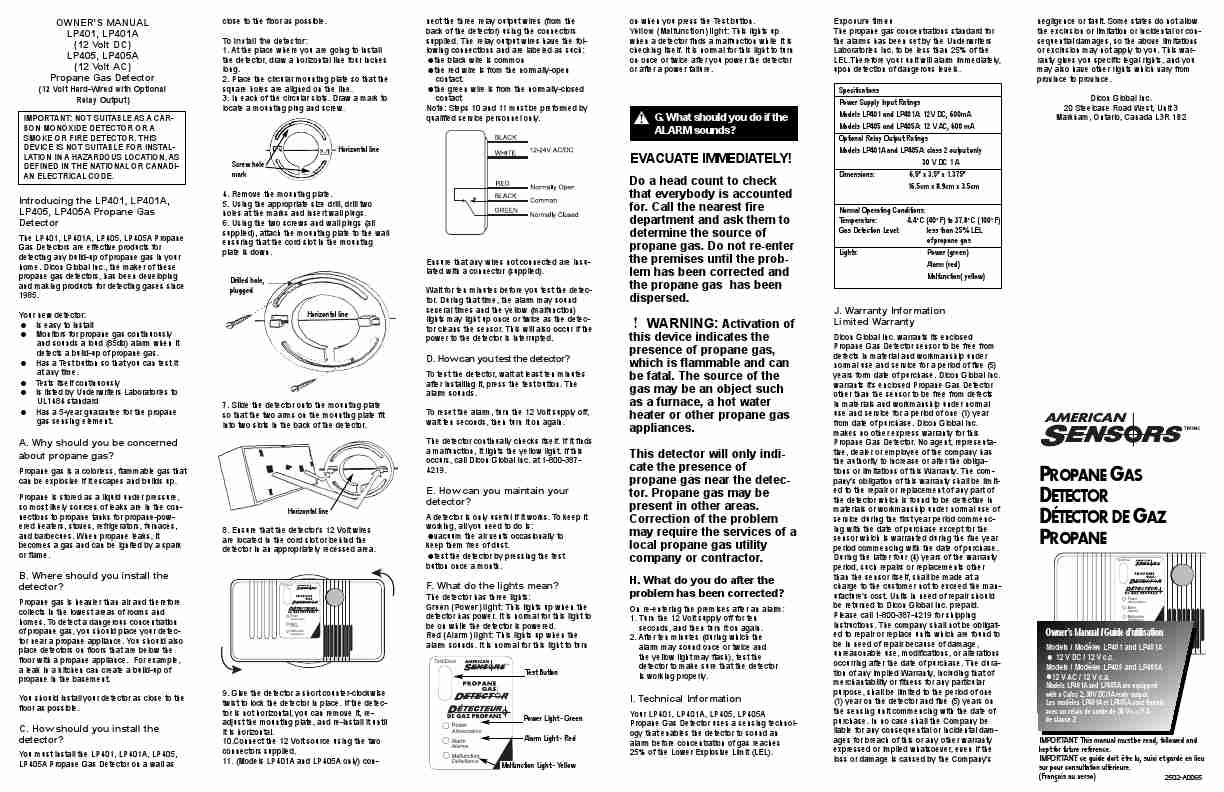 American Sensor Carbon Monoxide Alarm LP401A-page_pdf